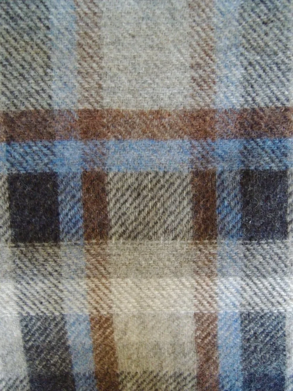 Bruno Magli Blue & Gray Mixed Weave Plaid Cashmere Scarf OS NWT